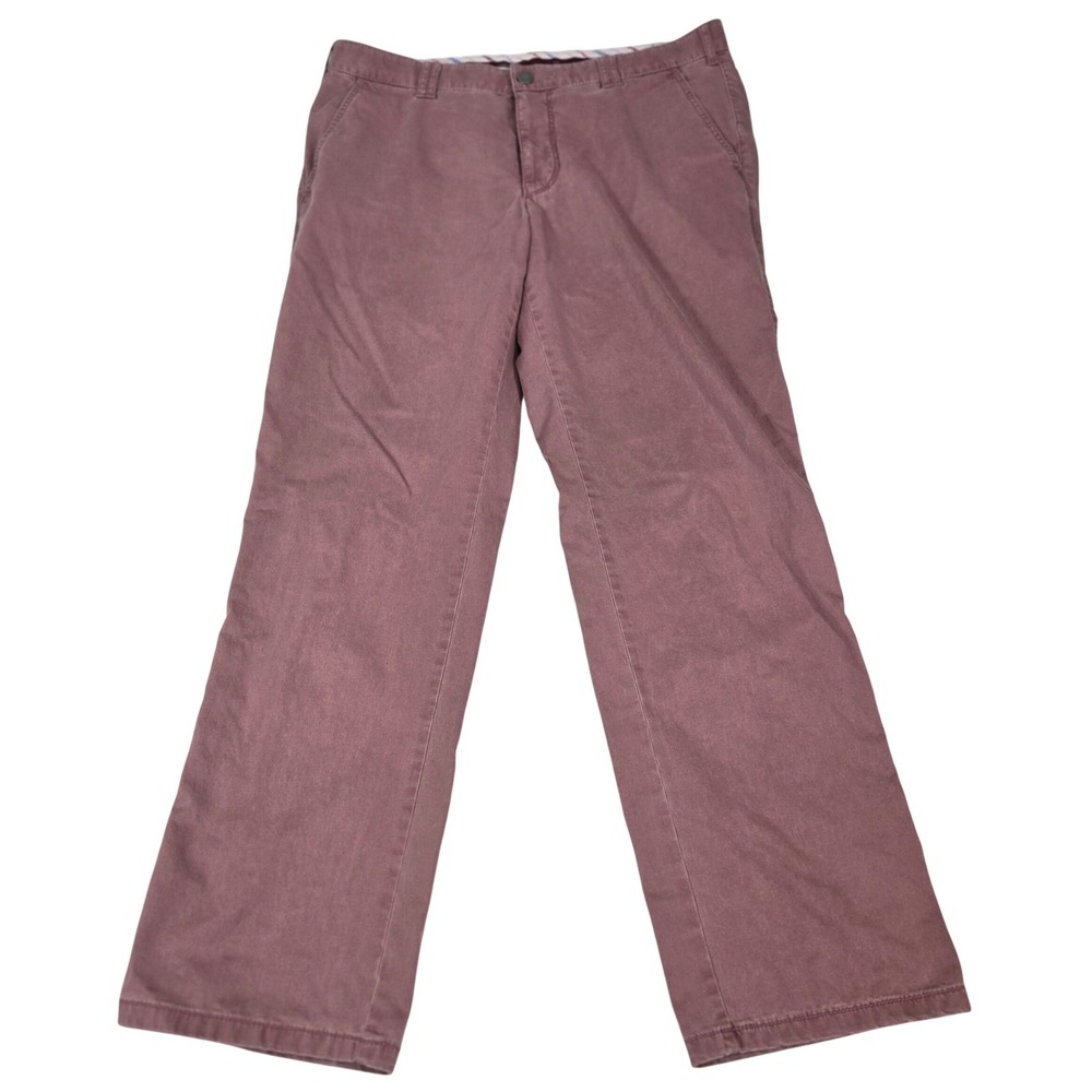 MEYER Madrid Trousers Mens 36x30 Rose Pink Chino Pants‎ Flat Front Stretch
